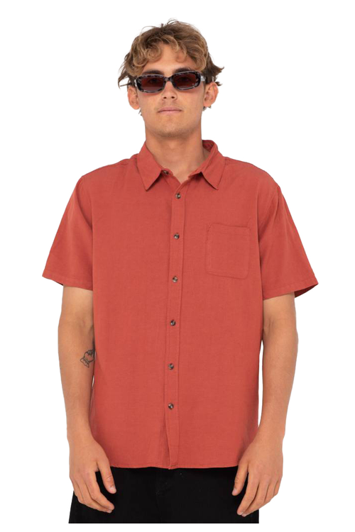 RUSTY OVERTONE SS LINEN SHIRT