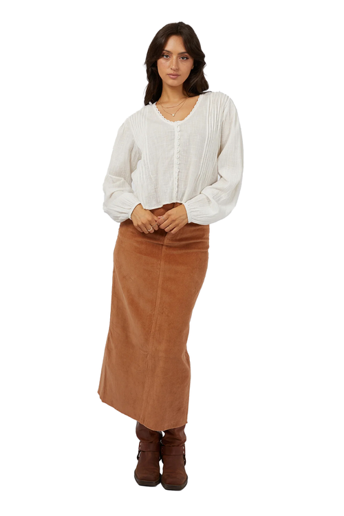 ALL ABOUT EVE HUNTLEY CORD MAXI SKIRT