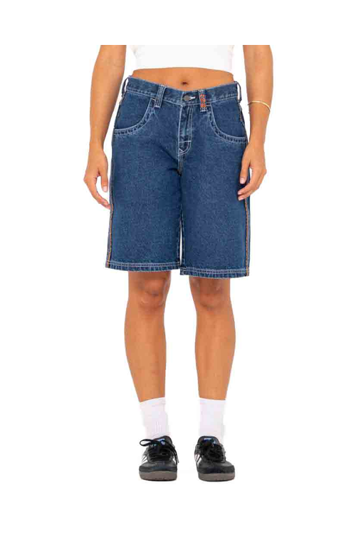 RUSTY FLIP MOMMY LOW RISE WIDE LEG DENIM SHORT