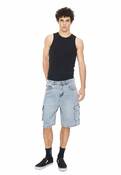 HUFFER 3D CARGO DENIM SHORT