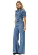 AFENDS MIAMI DENIM FLARED JUMPSUIT