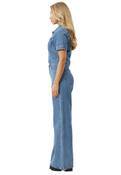 AFENDS MIAMI DENIM FLARED JUMPSUIT