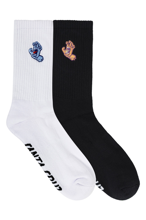 SANTA CRUZ SCREAMING HAND CREW SOCK 2 PACK