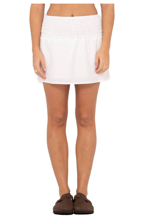 RUSTY PALM SPRINGS SHIRRED MINI SKIRT