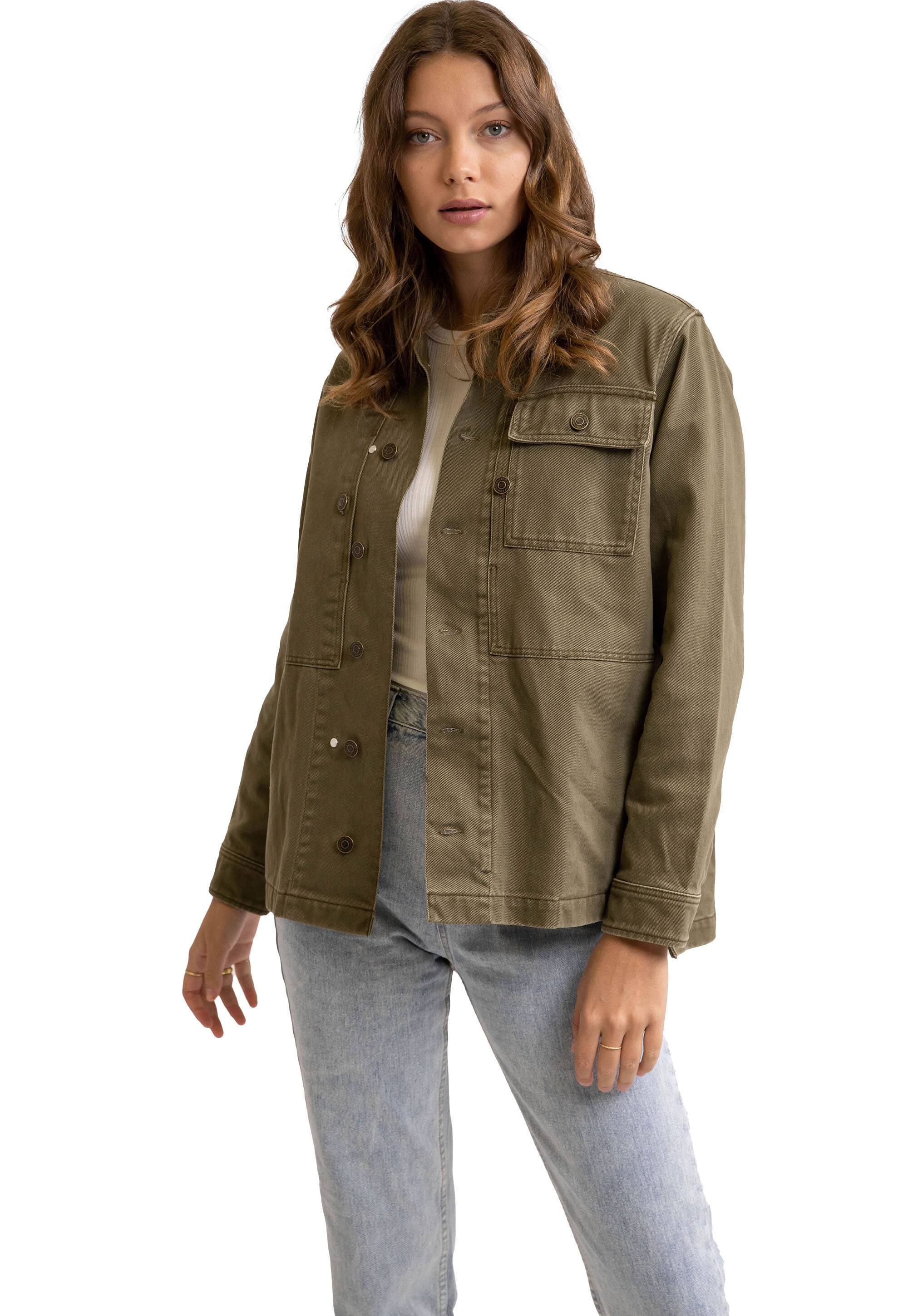 Grey military hot sale jacket womens