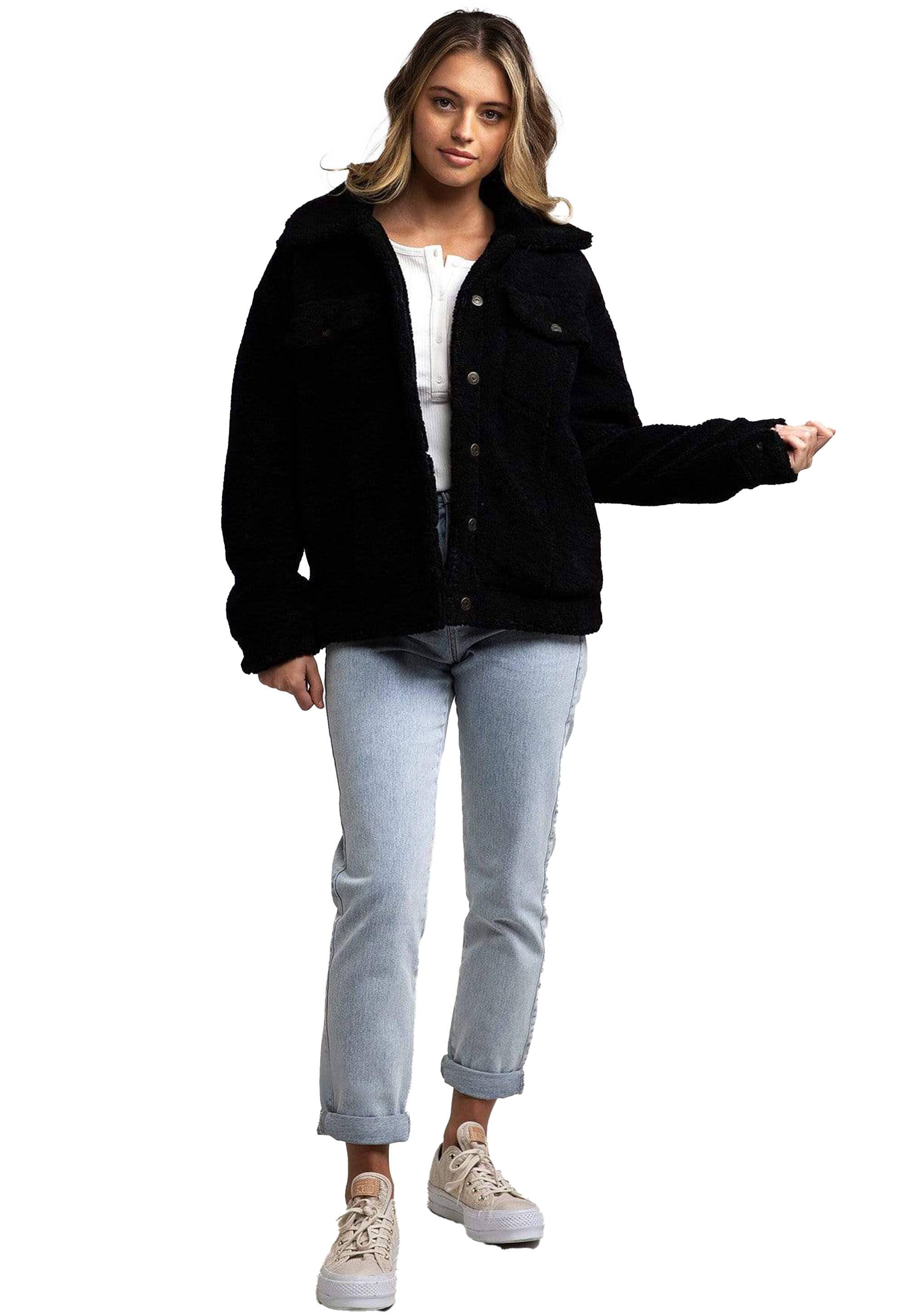 Womens black best sale teddy jacket